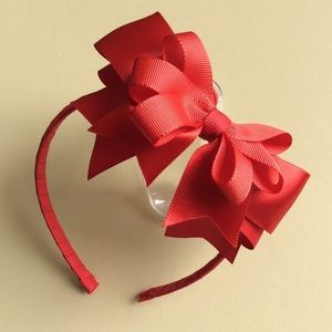 Hairband Red Grosgrain & Satin ribbon